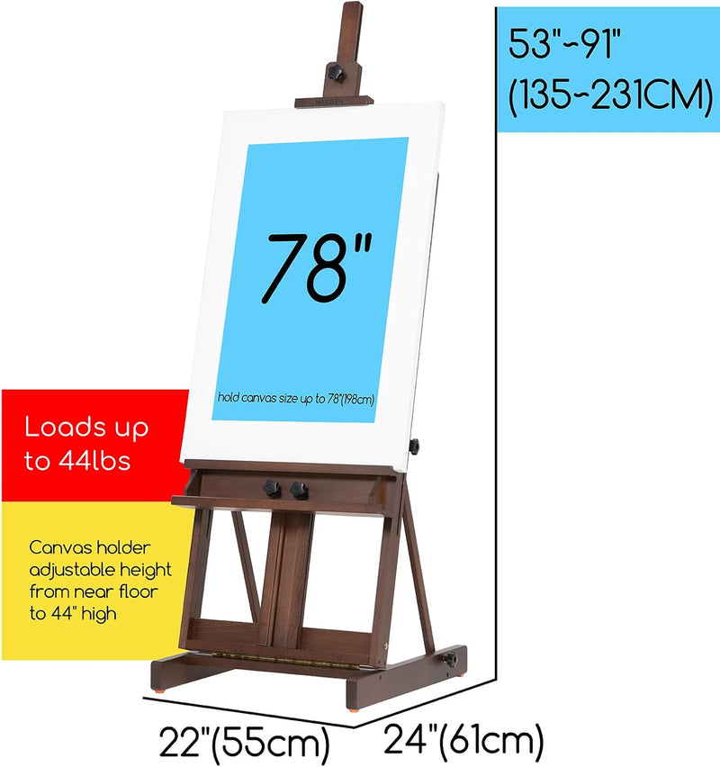 Heavy Duty H‑frame Easel: Solid Beech Wood Artist
