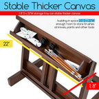 Large H-Frame Beechwood Easel Adjustable Heavy-Duty Artist Stand