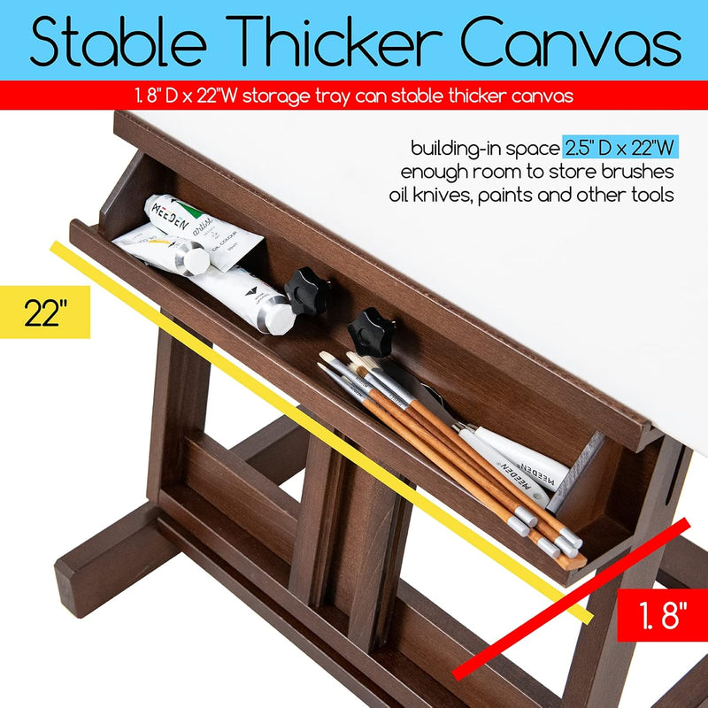 Heavy Duty H‑frame Easel: Solid Beech Wood Artist