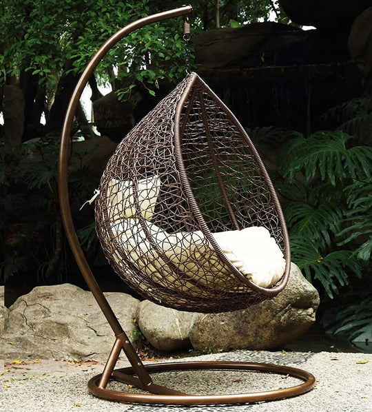 Large Hanging Rattan Swing Patio Garden Chair Weave