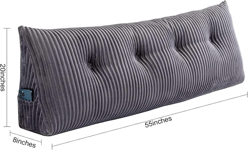 Large Headboard Pillow Wedge Bed Rest Reading Bolster