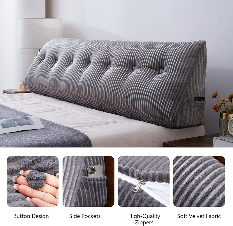Large Headboard Pillow Wedge Bed Rest Reading Bolster