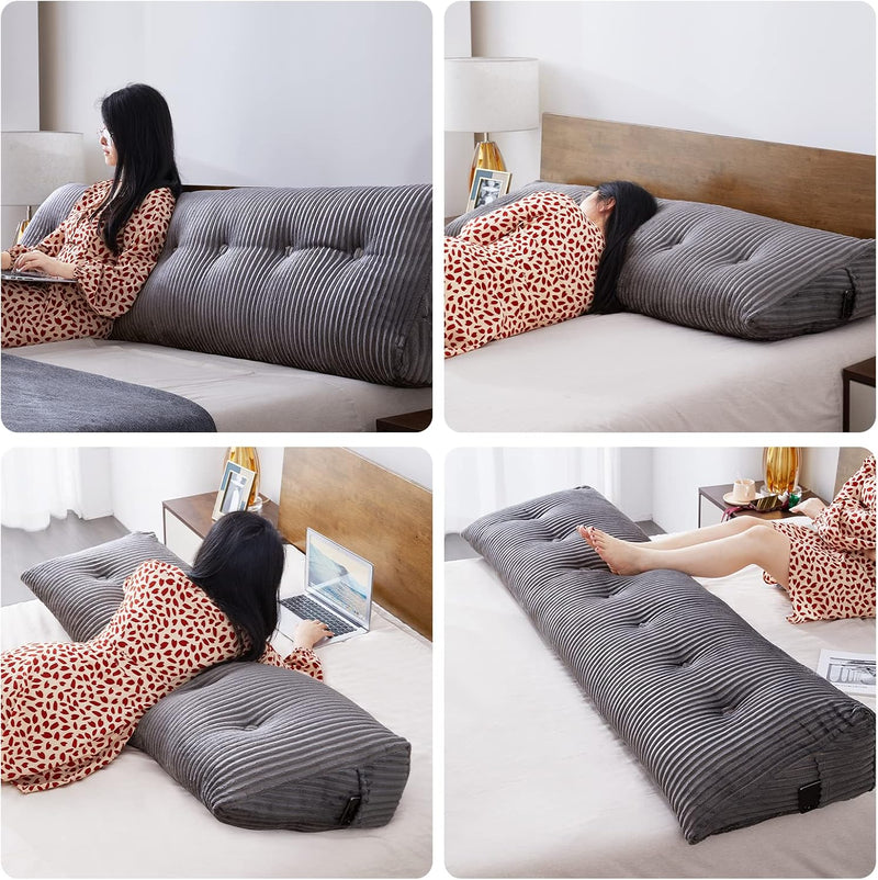 Large Headboard Pillow Wedge Bed Rest Reading Bolster