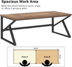 Large Home Office Desk Modern Wood Metal Computer