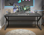 Large Home Office Desk Modern Wood Metal Computer