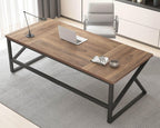 Large Home Office Desk Modern Wood Metal Computer