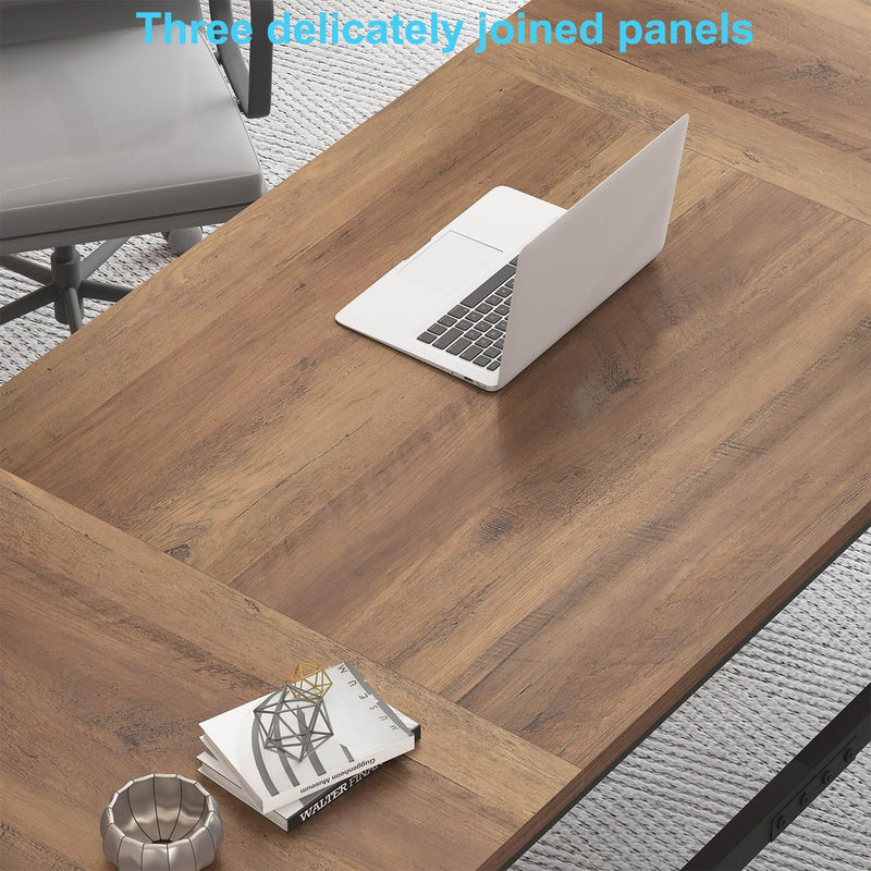 Large Home Office Desk Modern Wood Metal Computer