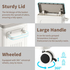 Large Laundry Basket with Lids 130L Washing Baskets (1 Pack)