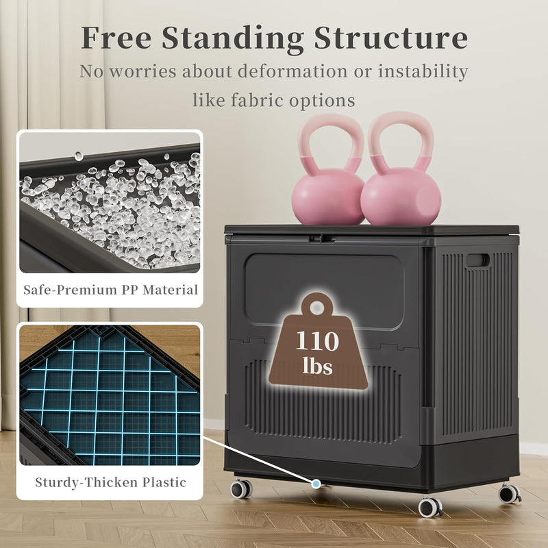 Large Laundry Basket with Lids 130L Washing Baskets (1 Pack)