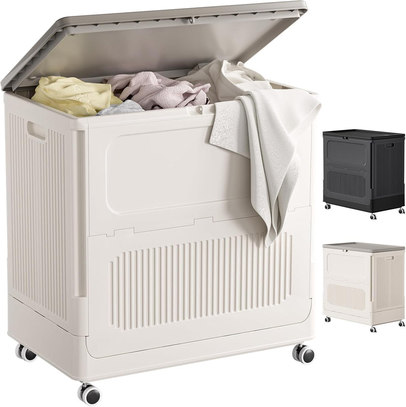 Large Laundry Basket with Lids 130L Washing Baskets (1 Pack)