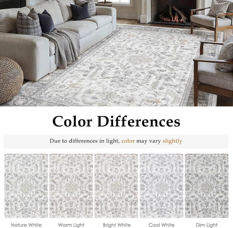 Large Living Room Area Rug Vintage Washable