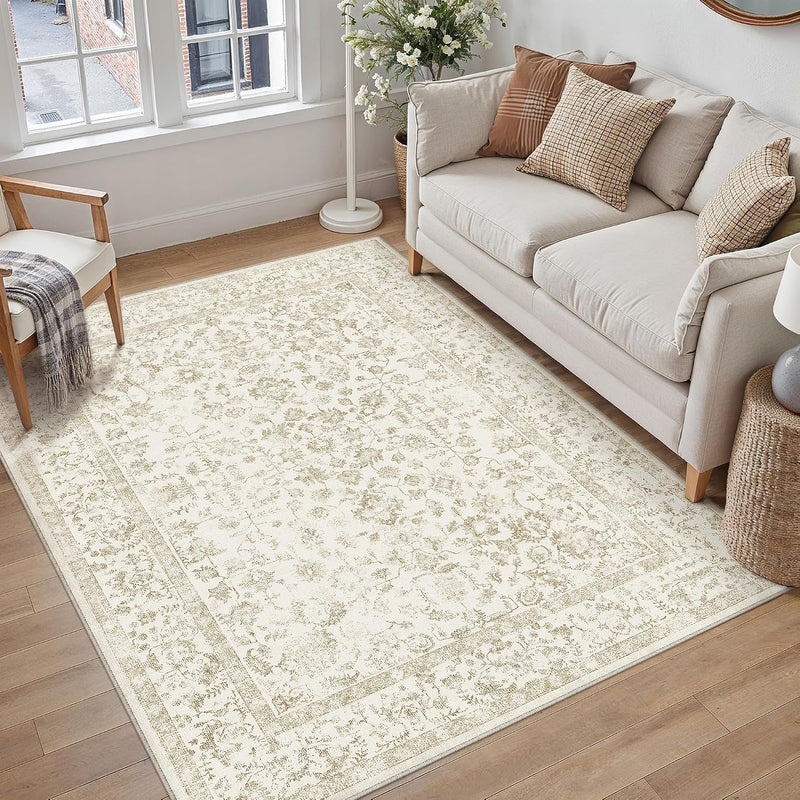 Large Living Room Area Rug Vintage Washable