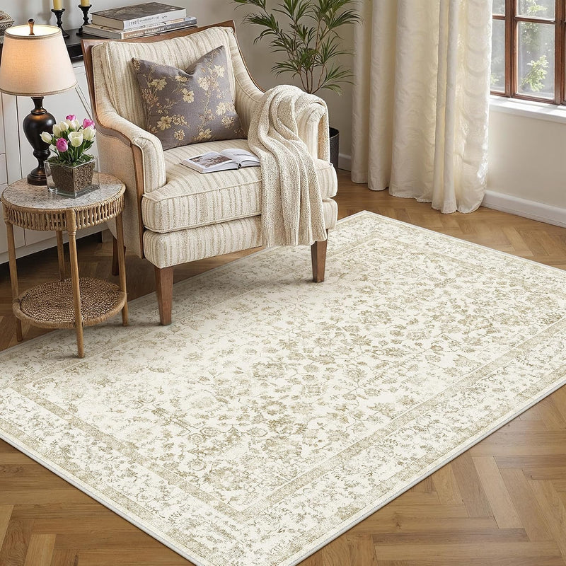 Large Living Room Area Rug Vintage Washable