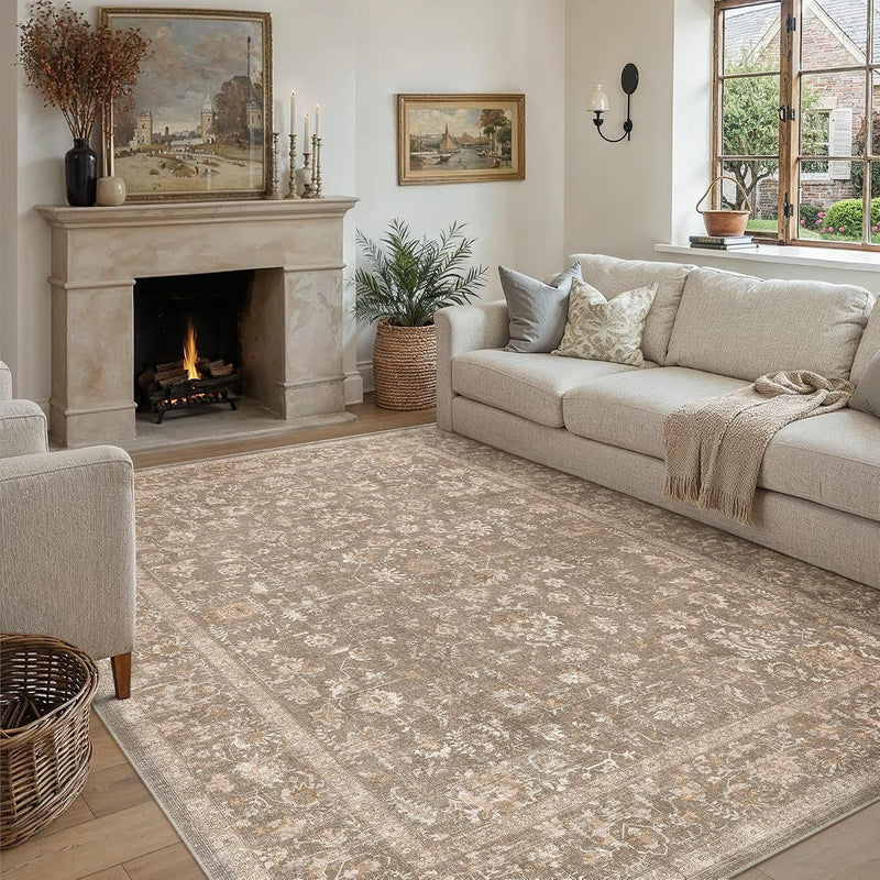 Large Living Room Area Rug Vintage Washable