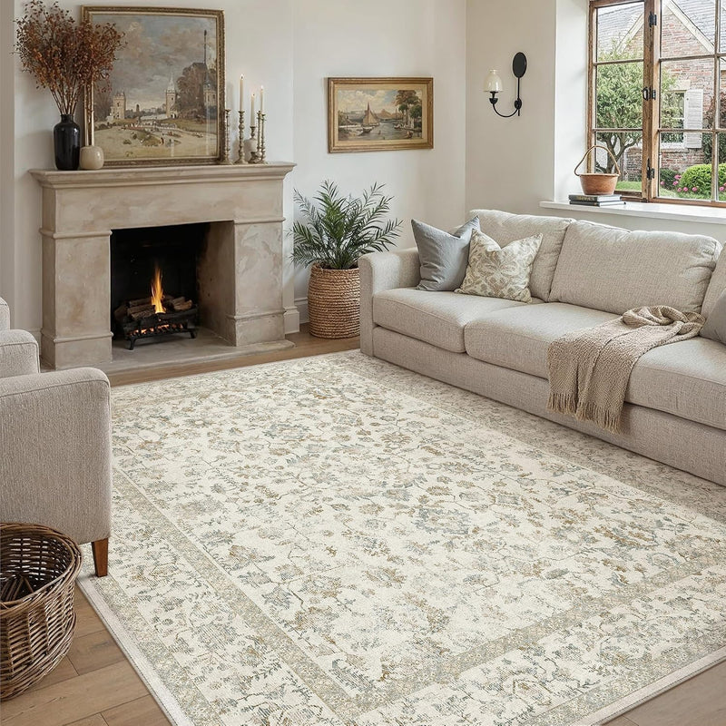 Large Living Room Area Rug Vintage Washable