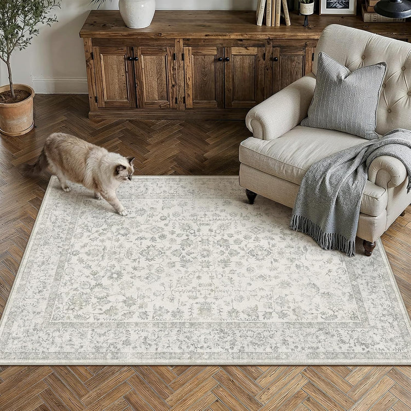 Large Living Room Area Rug Vintage Washable