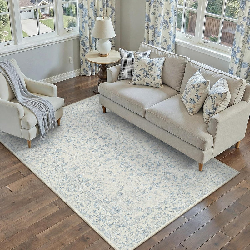 Large Living Room Area Rug Vintage Washable