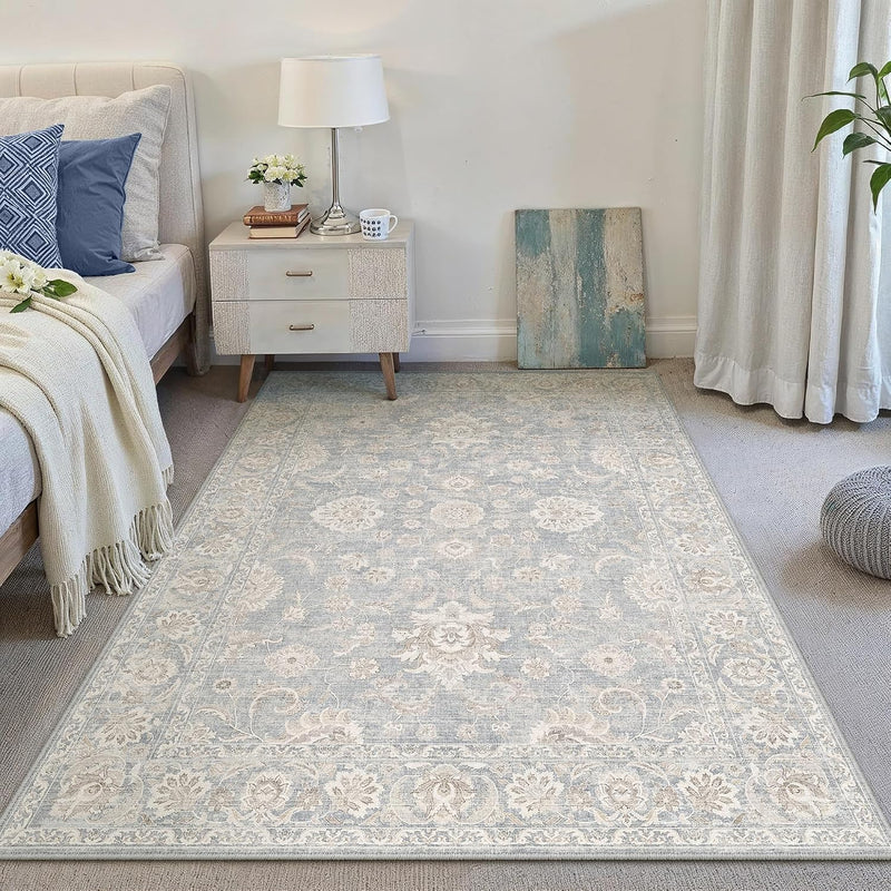 Large Living Room Area Rug Vintage Washable