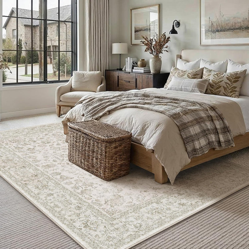 Large Living Room Area Rug Vintage Washable