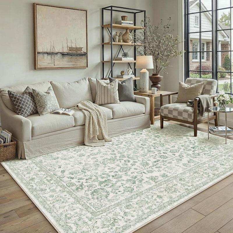 Large Living Room Area Rug Vintage Washable
