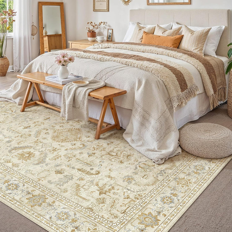 Large Living Room Area Rug Vintage Washable