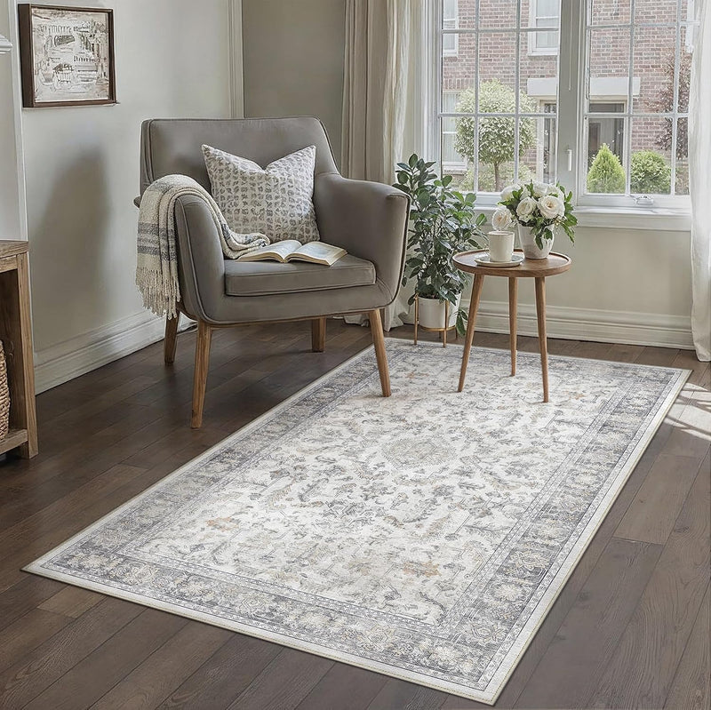 Large Living Room Area Rug Vintage Washable