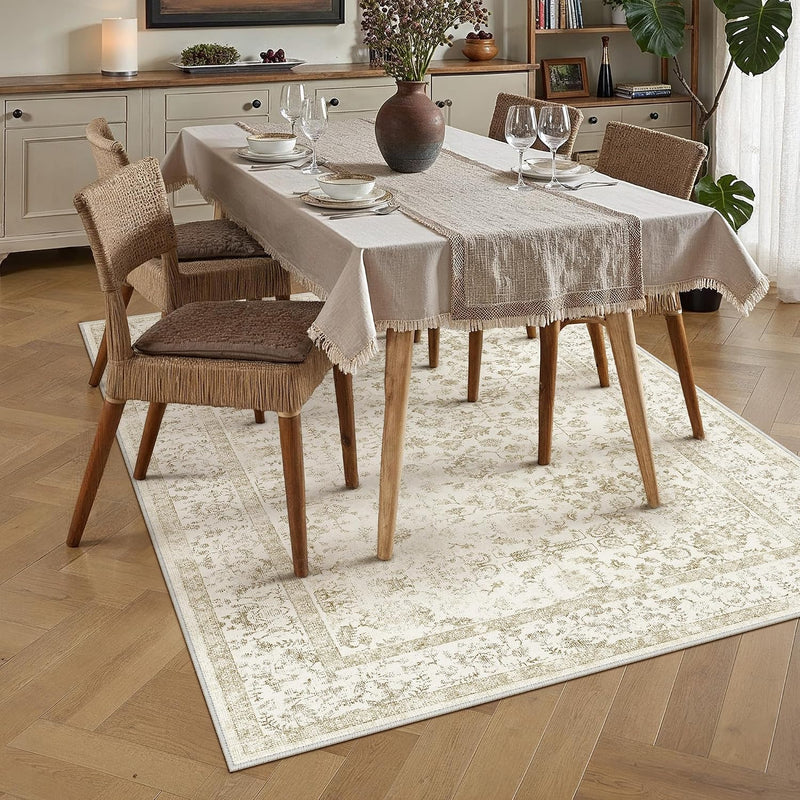 Large Living Room Area Rug Vintage Washable