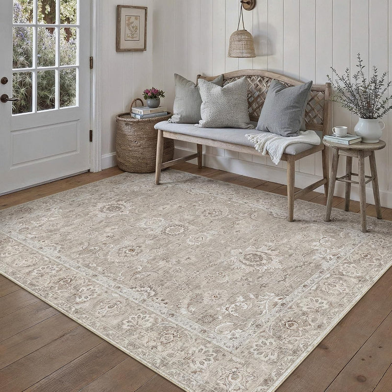 Large Living Room Area Rug Vintage Washable
