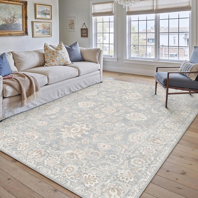 Large Living Room Area Rug Vintage Washable