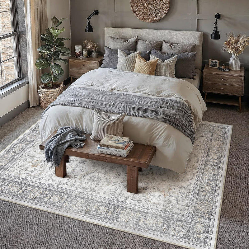 Large Living Room Area Rug Vintage Washable