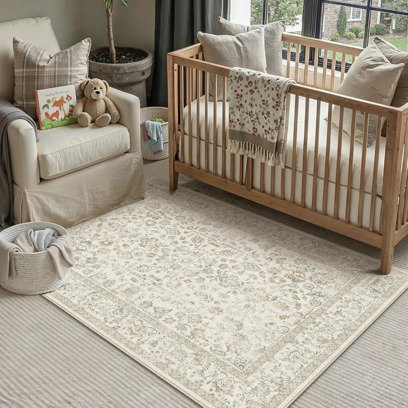 Large Living Room Area Rug Vintage Washable