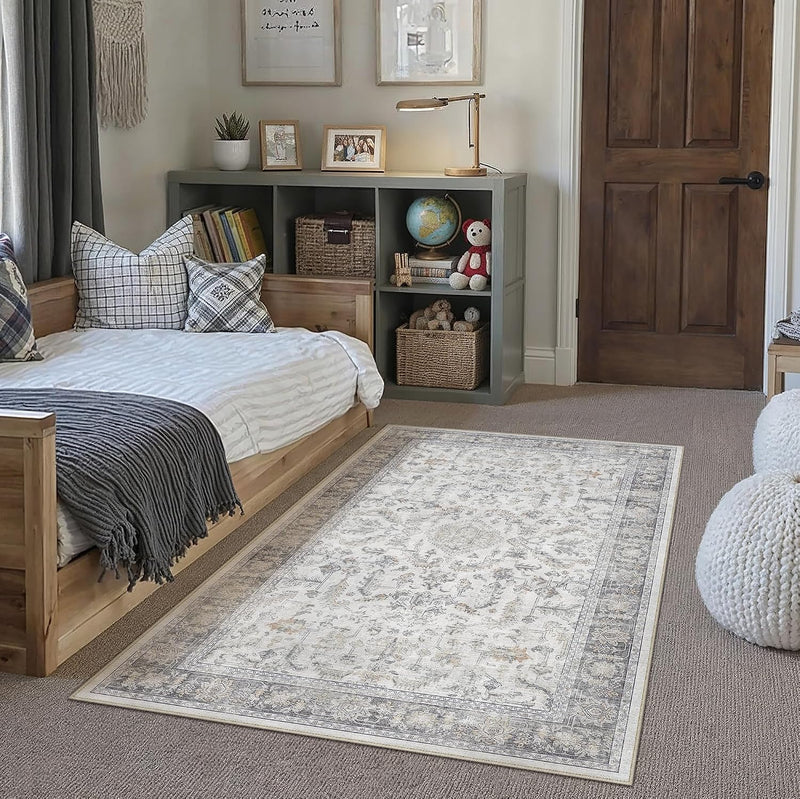 Large Living Room Area Rug Vintage Washable