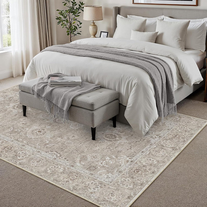 Large Living Room Area Rug Vintage Washable