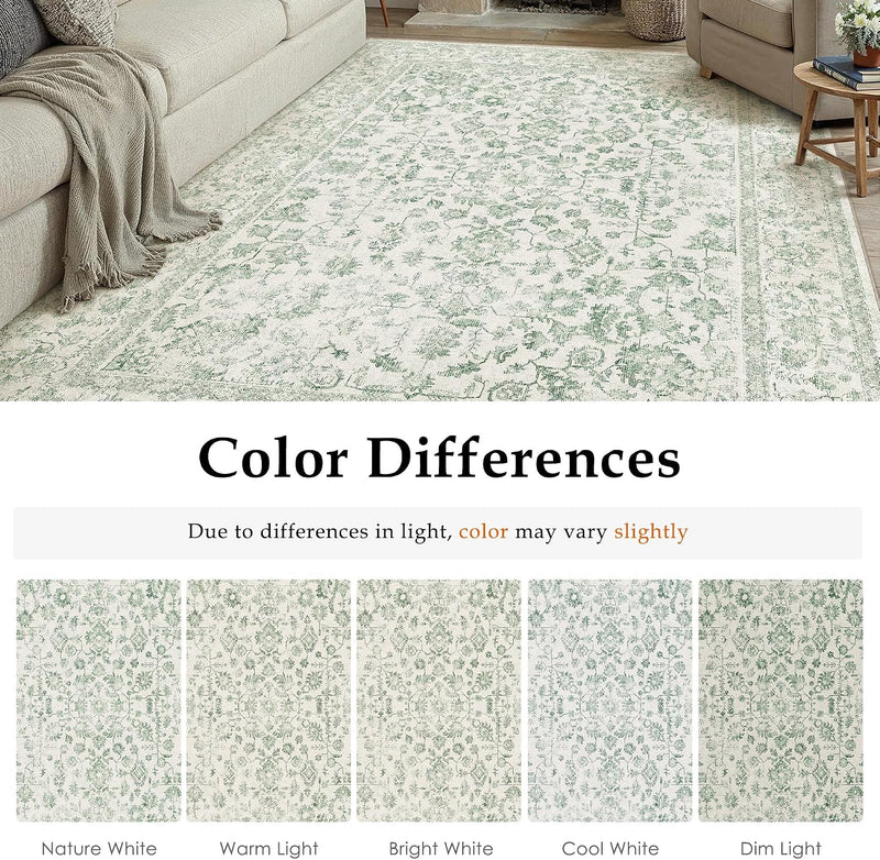 Large Living Room Area Rug Vintage Washable