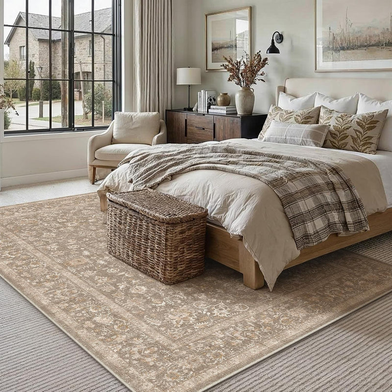Large Living Room Area Rug Vintage Washable