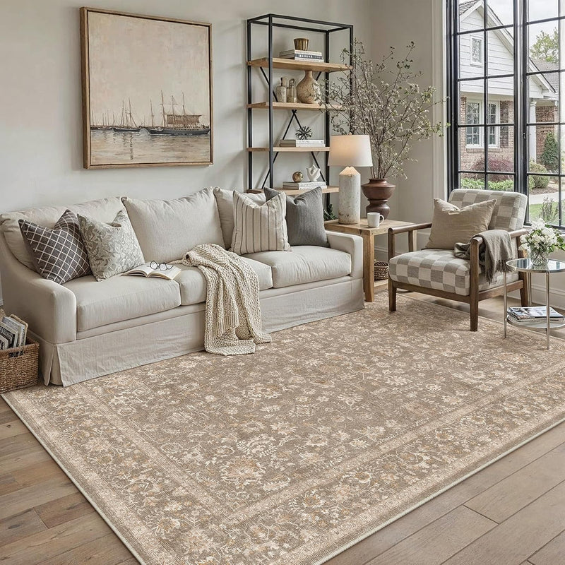 Large Living Room Area Rug Vintage Washable