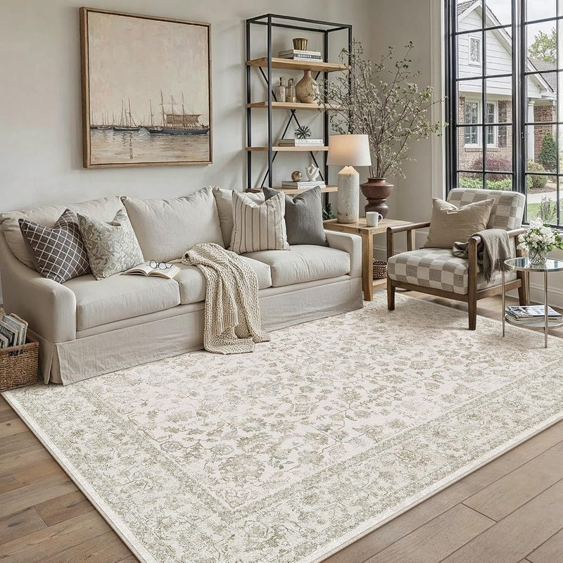 Large Living Room Area Rug Vintage Washable