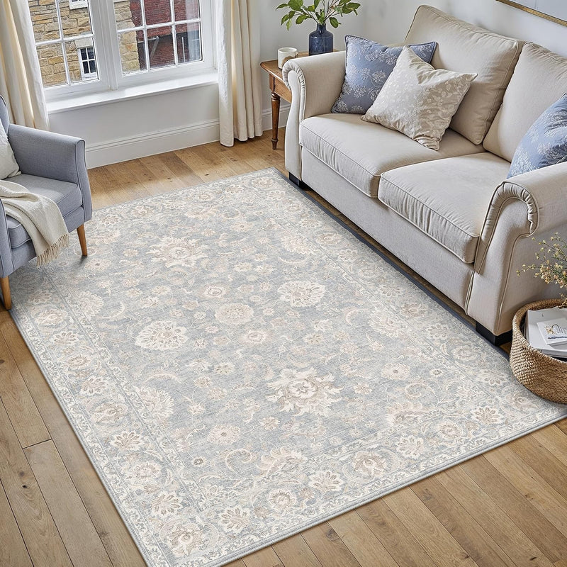 Large Living Room Area Rug Vintage Washable