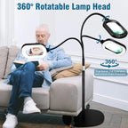 Large Magnifying Glass with Light and Stand