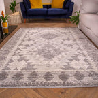 Large Modern Natural Diamond Trellis Rug Soft Hi-Low