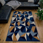 Large Modern Thick Geometric Area Rug Kaleidoscope Living