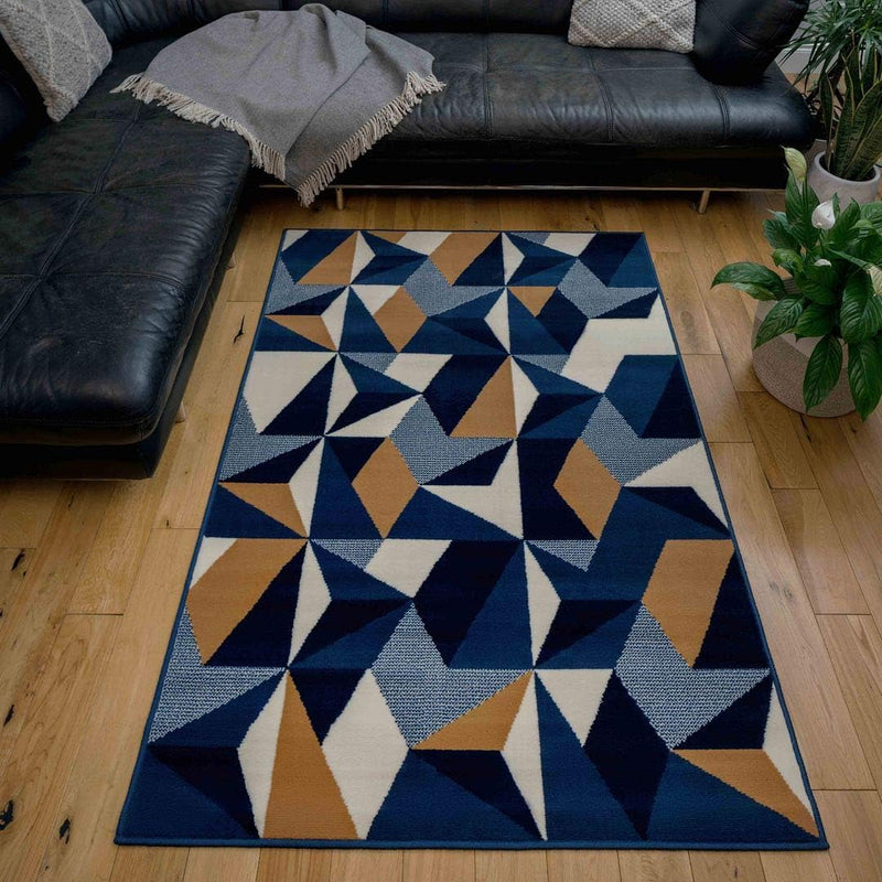 Large Modern Thick Geometric Area Rug Kaleidoscope Living