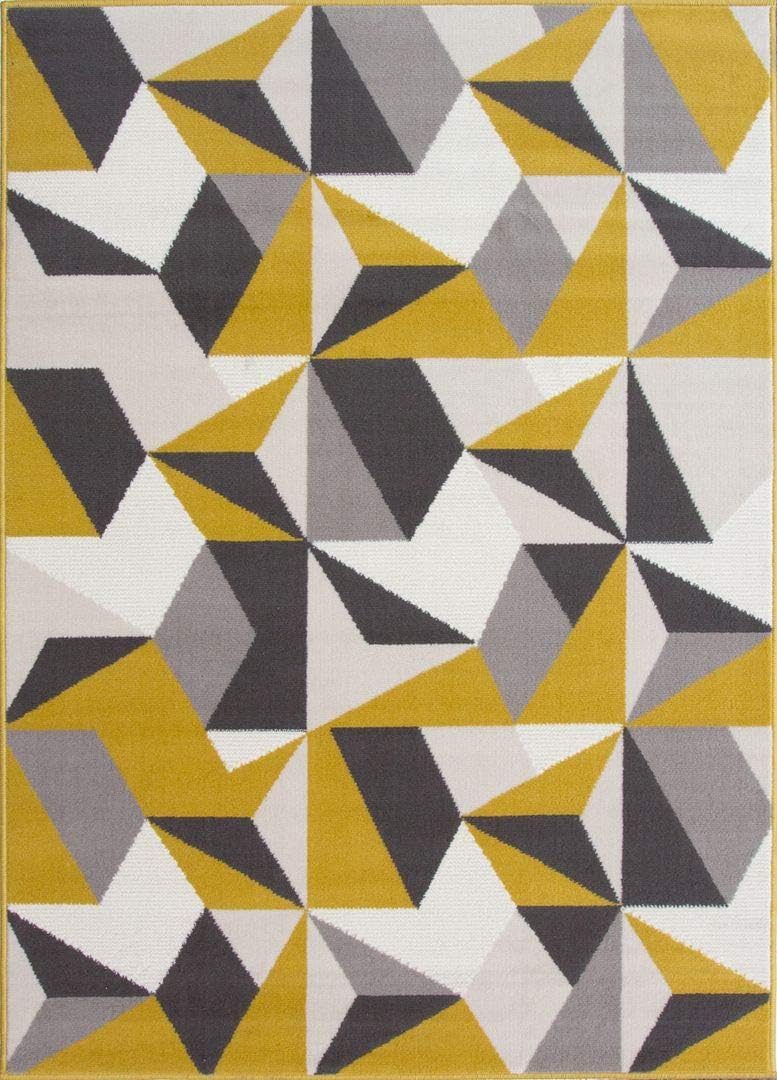 Large Modern Thick Geometric Area Rug Kaleidoscope Living