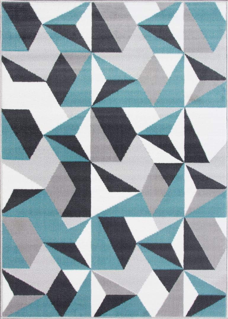 Large Modern Thick Geometric Area Rug Kaleidoscope Living