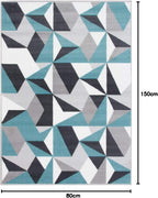 Large Modern Thick Geometric Area Rug Kaleidoscope Living