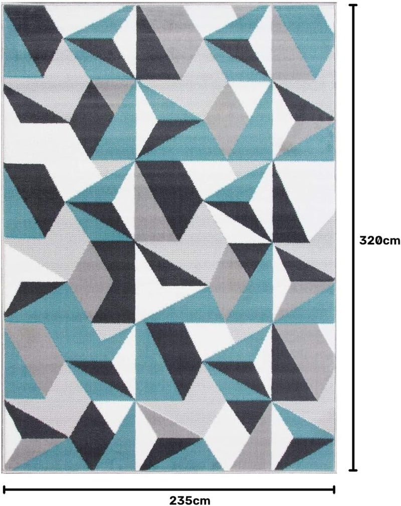 Large Modern Thick Geometric Area Rug Kaleidoscope Living