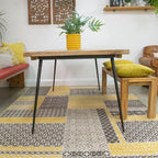 Large Ochre Mustard Patchwork Squares Traditional Big Extra