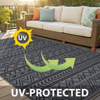 Large Outdoor Rug for Patios Waterproof Anti-Slip Reversible