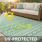 Large Outdoor Rug for Patios Waterproof Anti-Slip Reversible
