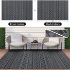 Large Outdoor Rug for Patios Waterproof Anti-Slip Reversible